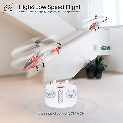Remote-Control-Helicopter-SYMA-S107H-Aircraft-with-Altitude-Hold-One-Key-take-OffLanding-35-Channel-Gyro-Stabilizer-and-High-Low-Speed-LED-Light-for-Indoor-to-Fly-for-Kids-and-BeginnersRed
