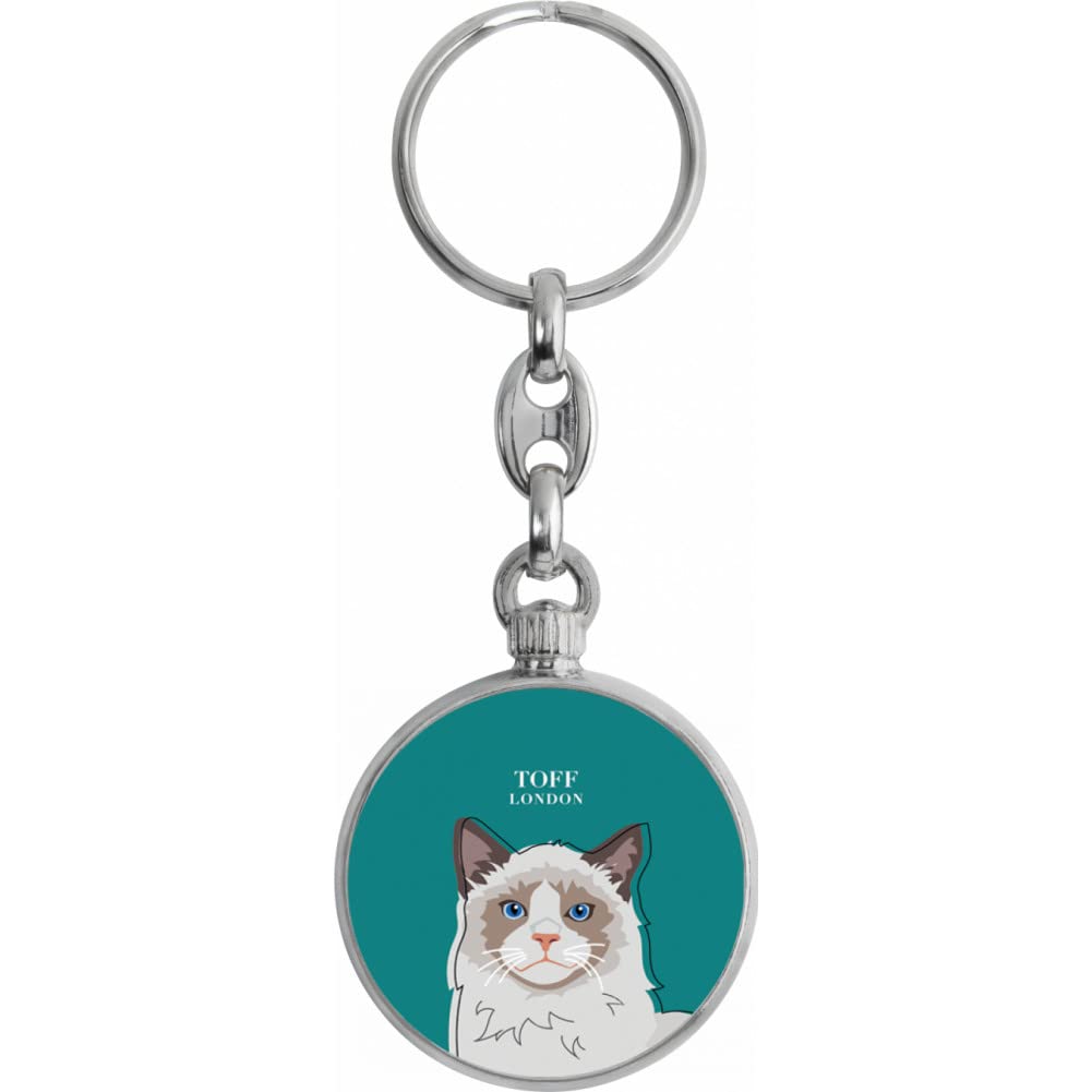 Toff London Ragdoll Cat Head Keyring