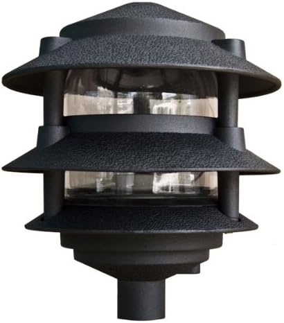 Dabmar Lighting D5000-B Pagoda Fixture 3 Tier Incand 120V Light, Black Finish