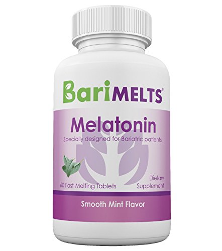 BariMelts Melatonin, Dissolving Bariatric Vitamins, Zero Sugar, Natural Mint Flavor, GMO-Free Fast Melting Tablets, Gluten-Free Chewable Supplement for WLS