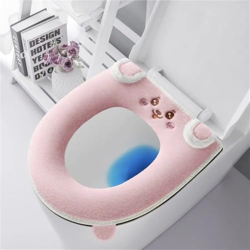 FDZDBLCECH Cartoon Soft Toilet Seat Pad Covers Warm Case for Toilet Mats Cute Home Winter Thickened Universal Potty Cushion WC Cape(B)