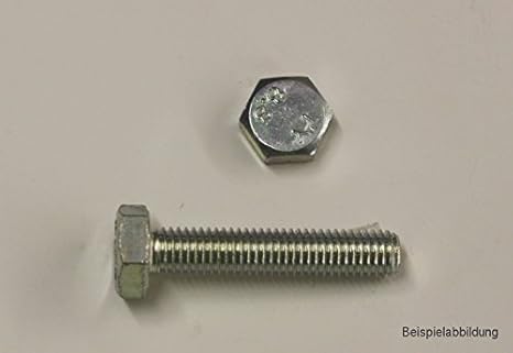 10 Stk Sechskantschraube DIN 933 8.8 M7 x 30 verzinkt
