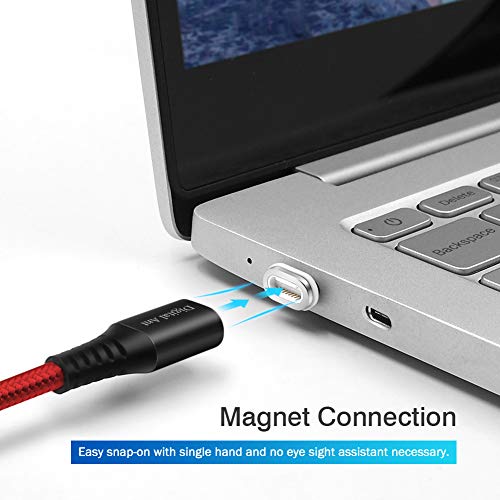 Digital Ant 100W(5A20V) 6Feet Magnetic USB-C to USB-C Data Transfer & Charging Cable Compatible with Type C Laptop or Mobile Devices Supporting PD Protocol (Red-1Pack, 6Feet)
