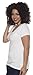 4 Pack Zenana Women's Basic V-Neck T-Shirts, White, White, White, White, Large
