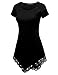 Doublju Lace Hem Asymmetrical Tunic Dress Top for Women with Plus Size