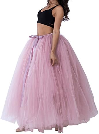 Handmade Maternity Photography Tutu Tulle Skirts 100cm Long Overskirt for Wedding Party (Dusty Pink)
