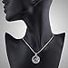 Chuvora Sterling Silver Hummingbird Drinking Flower Nectar Abalone Shell Round Pendant Necklace 18