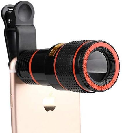 Buddymate R-12X Mini Zoom Blur Background Effect Telescope Lens with Adjustable Clip Compatible with All Smartphones,iOS Device (Random Colour)