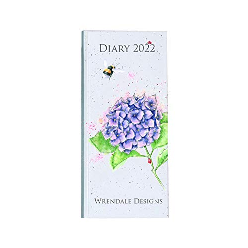 Wrendale Designs Slim Diary 2022 - Bumblebee & Lilac Hydrangea