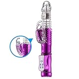 LEPO Large Rechargeable Thrusting and Rotating Rabbit Vibrator Clit Stimulation Sex Toys for Women, 10 inches & Waterproof, Purple