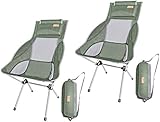Nice C Ultralight High Back Folding Camping Chair, with Headrest, Outdoor, Backpacking Compact & Heavy Duty Outdoor, Camping, BBQ, Beach, Travel, Picnic, Festival with Carry Bag