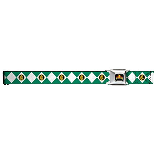 Power Rangers Logo Ranger Diamonds Adult Seatbelt Belt (Green)