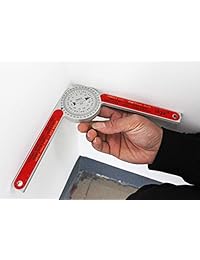 La regla de transferencia del ángulo de medición de la sierra de Miter reemplaza al Protractor #505P 7 para cortes de mitón, fontaneros, carpinteros de plástico rojo.