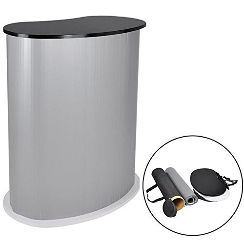 Koval Inc. Trade Show Display Podium Table Counter Stand Black (Black w/Silver)
