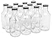 North Mountain Supply 16 Ounce Glass Sauce Bottle - with 38mm Black Metal Lids - Case of 12