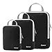 Set of 3 Gonex Packing Cubes, Clothing Compression Cube Extensible Storage Bags Organizers(Black)