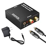 Easycel Audio Digital to Analog Converter DAC with 3.5mm Jack, Optical SPDIF Toslink Coaxial to Analog Stereo L/ R Converter Adapter with Optical Cable and Power Adapter for PS3 PS4 XBox DVD Roku