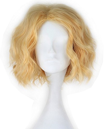 Black Widow Wig for Women, Adult Cosplay Wigs Short Blonde Curly Halloween Christmas Fancy Ball