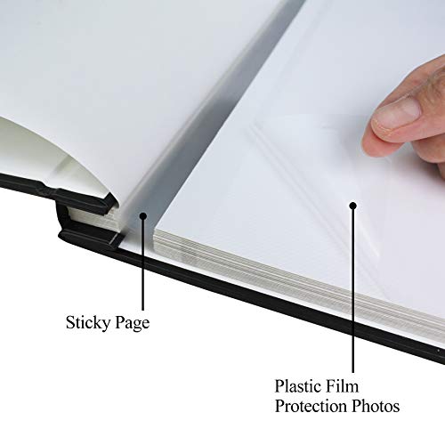 Zoview Art Magnetic Self-Stick Page Photo Album for Wedding or Family, Hand Made DIY Albums Holds 3X5, 4X6, 5X7, 6X8,8X10 Photos, A52053 (Golden)