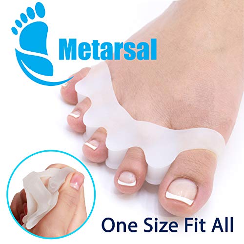 Metarsal Gel Toe Separator Rubber, Toe Stretchers, Toe Spacers, Walking and Dancing, Bunion Relief, Toe Strechers for Yoga, Toe Pad Kit for Men and Women, Toe Support (2 Pcs)