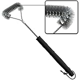 Barbecue Grill Brush with Heavy Duty Stainless Steel Wire Bristles Safe For Porcelain & Cast Iron Grates and Long Handle To Protect From BBQ Heat by Cave Tools