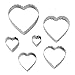 Wilton 6-Piece Nesting Fondant Double Sided Cut Out Cutters, Hearts,Silver
