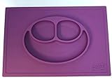 ezpz Happy Mat - One-piece silicone placemat + plate (Berry)