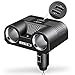 MEIDI 80W 2-Socket Cigarette Lighter Adapter 12V/24V DC Outlet Splitter with 3.4A Dual USB Car Charger Compatible iPhone iPad Android Samsung GPS Dash Cam and More (Black)