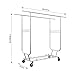 LANGRIA Heavy Duty Rolling Commercial Double Rail Clothing Garment Rack with Wheels Expandable Rods Collapsible Clothes Rack Max Load Capacity 287 lbs. for Bedroom Dressing Room Store (Chrome)