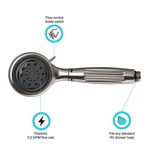 Dura Faucet DF-SA430-SN RV Luxury 5-Function Massage Shower Wand (Brushed Satin Nickel) - Thumbnail 3