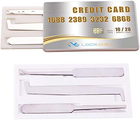 Lockmall ® Credit Card Style Lock Pick Set, Locksmith Tools Lock Pick for Training Practice, Beginner Lock Picking (2 Pack, Silver Gray)