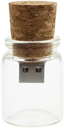 16G USB 2.0 Flash Drive,Message in a Drift Glass Bottle Novelty Memory Stick with Cork Design