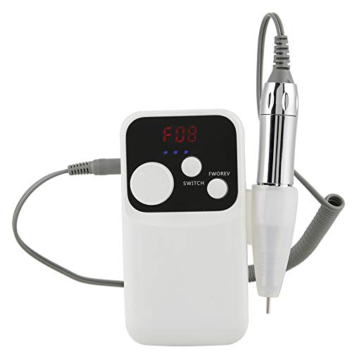 Electric Nail Drill, 35000rpm Rechargeable Rortable Nail Drill Pen File Tool Set Grinding Nail Polishing Manicure Pedicure Machine (us plug)