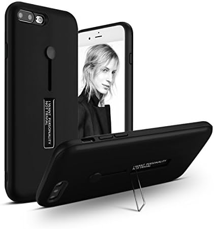 iPhone 7 plus iPhone 8 Plus Finger Hand Loop Strap Case Ring Holder Grip Holds Device 3 in 1 JimBird Shockproof Slim Fit Dual Layer Protection Hybrid Cover Case for iPhone 7 plus [black]