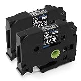 Unistar Compatible Label Tape Replacement for TZ TZe 335 P-Touch TZe Tape 12mm 0.47 Inch White on Black with PTD600 PTD400 PTP750W Labeler 26.2 Feet Roll 2Pack
