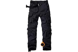 GSGGIG Men's Fleece Lined Camo Hiking Tactical Ripstop Pants Winter Outdoor Work Cargo Pants with 8Pockets No Belt