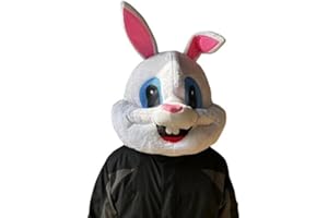 To.beone Plush Bunny Costume Easter Bunny Animal Mask Head Costume Halloween Mascot Costume Head (No.2)