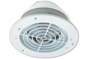 White SEVPX Soffit Exhaust Vent 4", 5", 6" – Multi-Diameter Duct Compatibility – UV-Stabilized ABS – Integrated Backdraft Dam