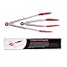Silicone Kitchen Tongs 2-Pack (Red, 9 & 12-inch), Ptuna Heat Resistant, Stainless Steel Cooking Tongs, Serving Tongs, Salad Frying BBQ Food Tongs - Bonus Silicone Oil Brush