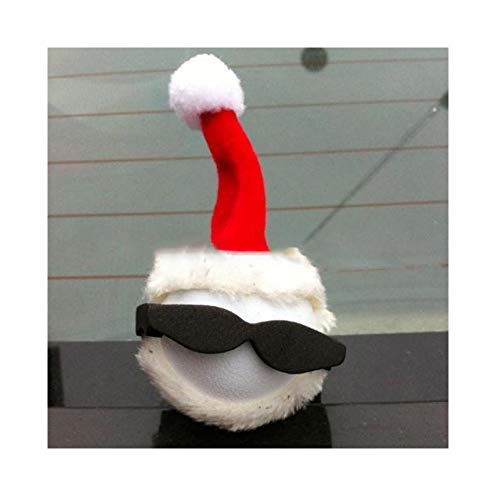 COGEEK 1 Pcs Santa Claus Elk Car Antenna Ball Aerial Topper Balls Toppers Cartoon Car Roof Christmas Decoration (Sunglasses)