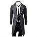 Muranba Clearance Men Slim Trench Coat Double Breasted Long Jacket