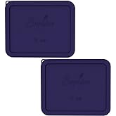 Sophico 11 Cup Rectangle Silicone Storage Cover Lids Replacement for Pyrex 7212-PC Glass Bowls, Container not Included (NAVY BLUE- 2PACK)