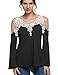 Women Sexy Off Shoulder Lace Crochet Long Sleeve T-shirt Blouse Tops