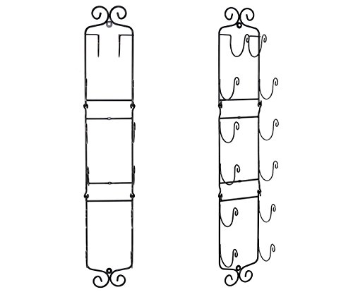 ESYLIFE Wall Mounted Wine Towel Rack - Cascading Design for Holding 2-6 Bottles/Towels
