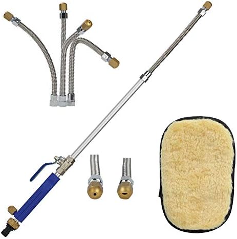 Extendable Hydro Jet Washer Wand - High Pressure Power Washer, Magic Power Water Hose Nozzle, Flexible Garden Watering Sprayer with Free Scrubbing Mitt for Car Wash and Window Washing