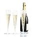 Party Essentials Disposable Hard Plastic 2-piece Cocktail Champagne Flutes, 5 oz., 10-Count, Deluxe/Elegance Clear