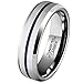 HSG Rings for Men Tungsten Thin Blue Line Plated 6mm Wedding bands Comfort Fit Size 7-13