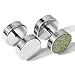 PiercingJ 12pcs 16G Stainless Steel Glitter Barbell Stud Earring Fake Cheater Piercing Ear Plug 00G (10MM) Gauge Look