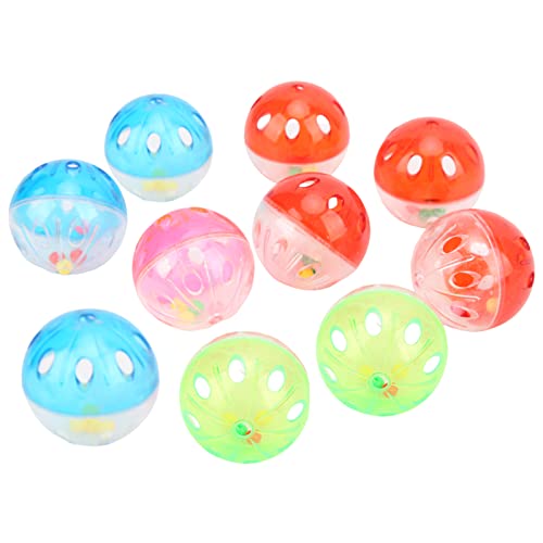 Photo 1 of 10Pcs Bird Chew Toy Ball, Colorful Plastic Parrot Cage Bird Ball Toy Jingle Balls Cage Accessories Parakeet Chewing Pet Bite Ball for Chewing Training Biting