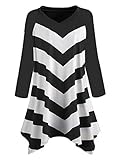 MIHOLL Women Plus Size 3/4 Sleeve Tunic Tops Loose Basic Shirt (XX-Large, Black)